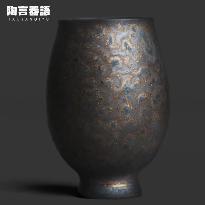 

2pc/lot Kiln-changed Black Gilt Teacup Creative Tea Bowl Tea Cup Set Tea-tasting Meditation Cup Jianzhan Master Cups Teaset 50ml As Your Choose