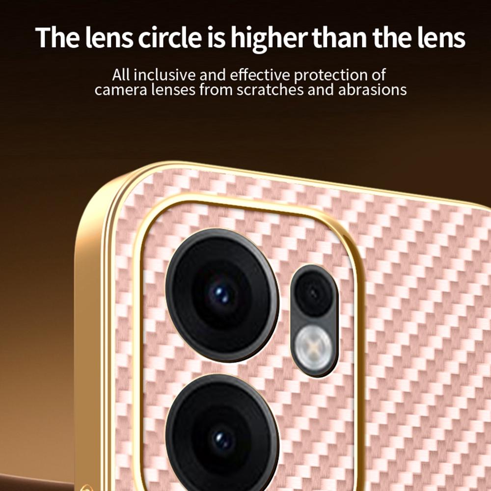 For Oppo Reno13 F 5G/Reno13 FS 5G Phone Case Carbon Fiber Textured Electroplated TPU Back Cover