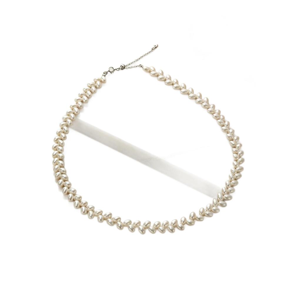 Light Luxury Freshwater Pearl & Millet Bead Necklace with Sterling Silver Chain
