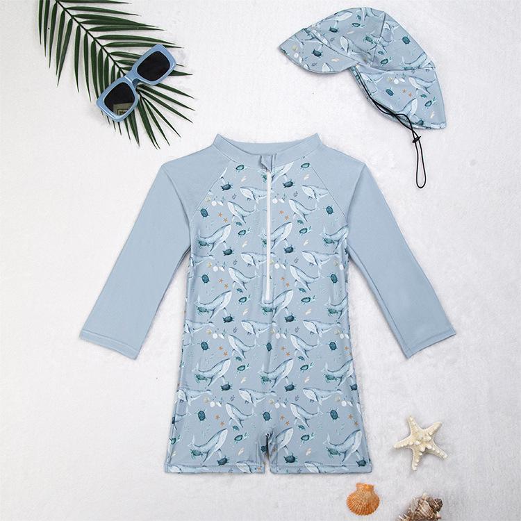

Children s Swimsuit Boys and Children s Suit Boys Swimsuit Split Swimsuit Medium and Older Children s Sunscreen Quick-Drying Swimming Suit 110 шифер сірий колір