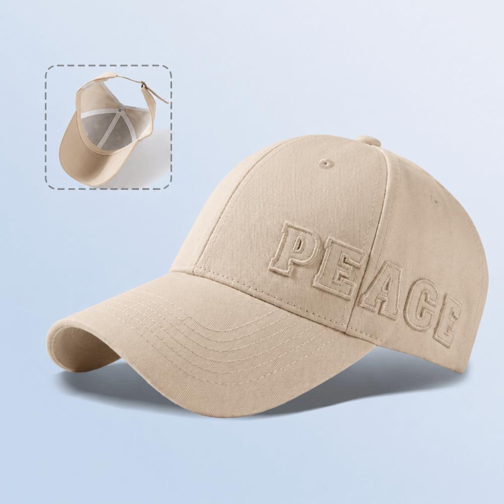 Adjustable Ponytail Baseball Cap PEACE Embroidery Sun Hat Fashion Structured Baseball Cap  Women