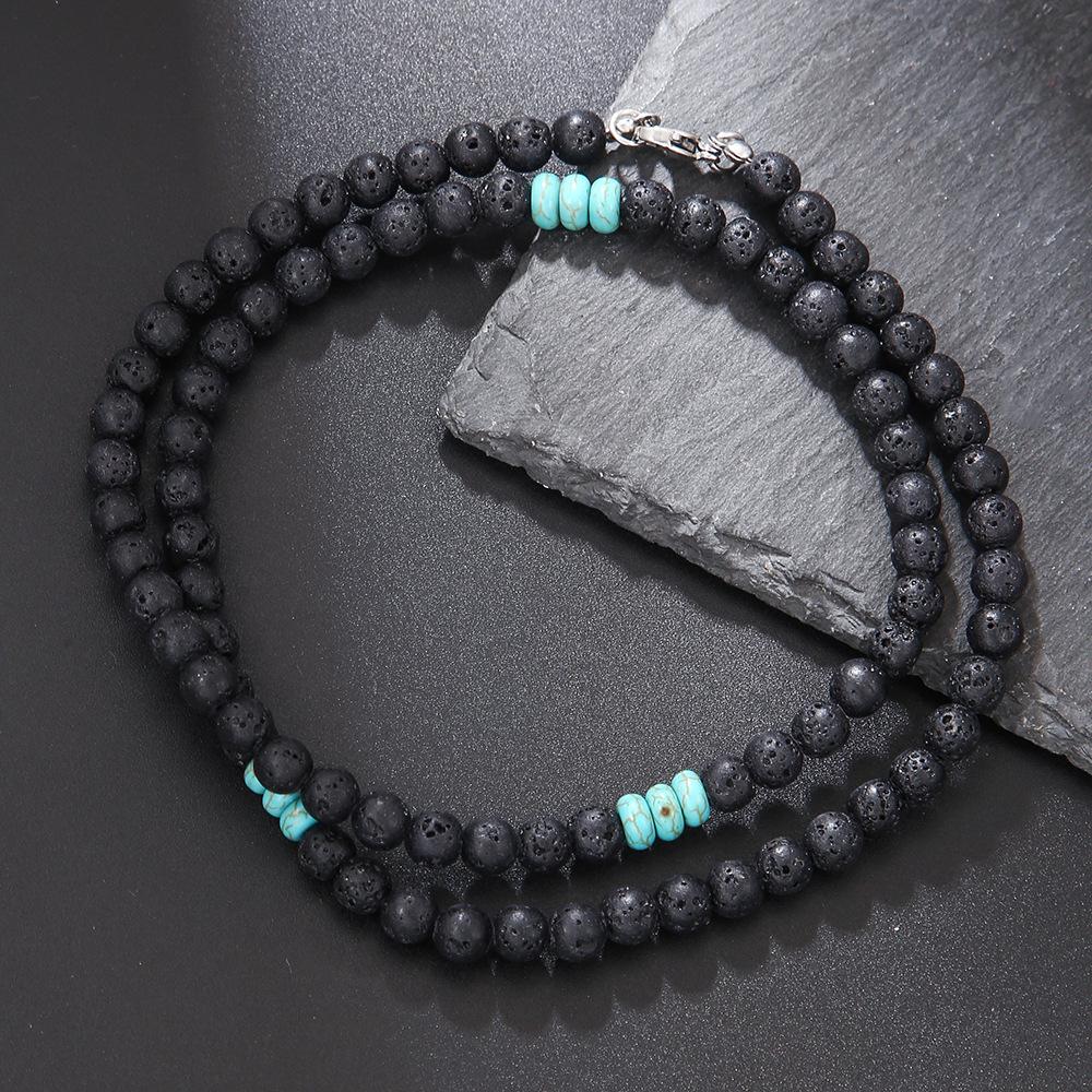 Summer Beach Bohemian Wood Chip Coconut Shell Necklace Men's Surf Necklace Simple Tribal Stainless Steel Necklace