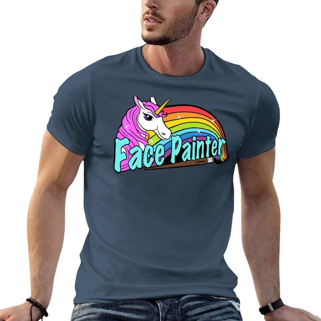 Face Painter Unicorn And Rainbow Facepainter Tshirt Clothing Short Sleeve Tee Heavyweight T Shirts For Unisex