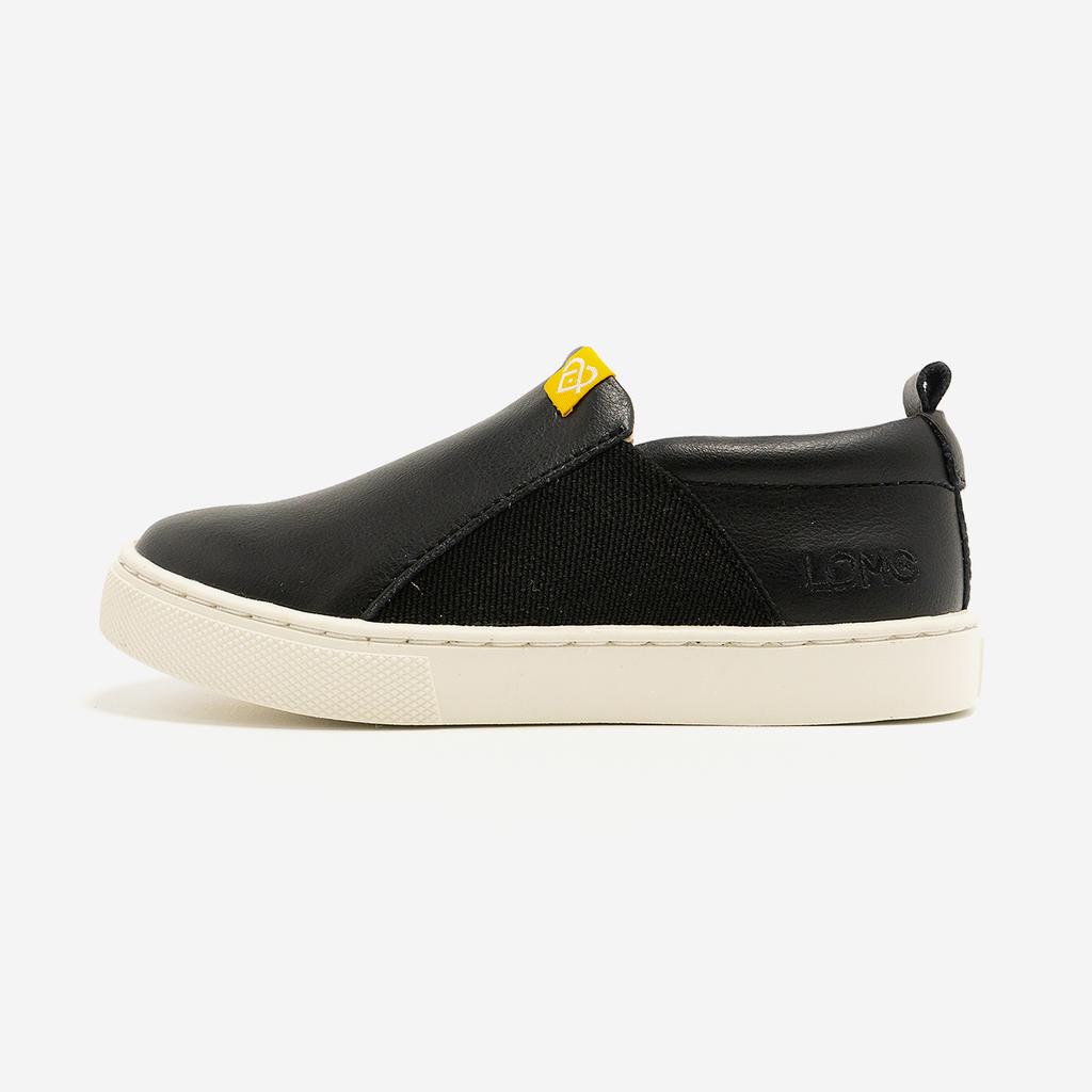 [LOMC] Kids Handmade Leather Slip-on Zarbi Black [LM21LS11-BLACK]