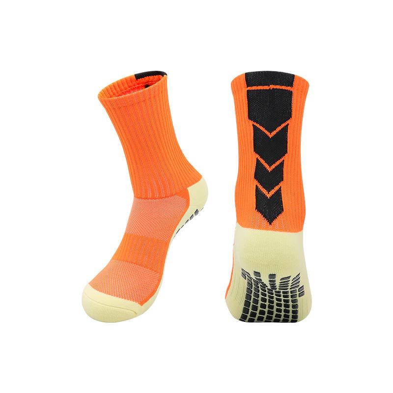 Men's Non-Slip Mid-Calf Football Socks with Thickened Towel Bottom and Silicone Grip