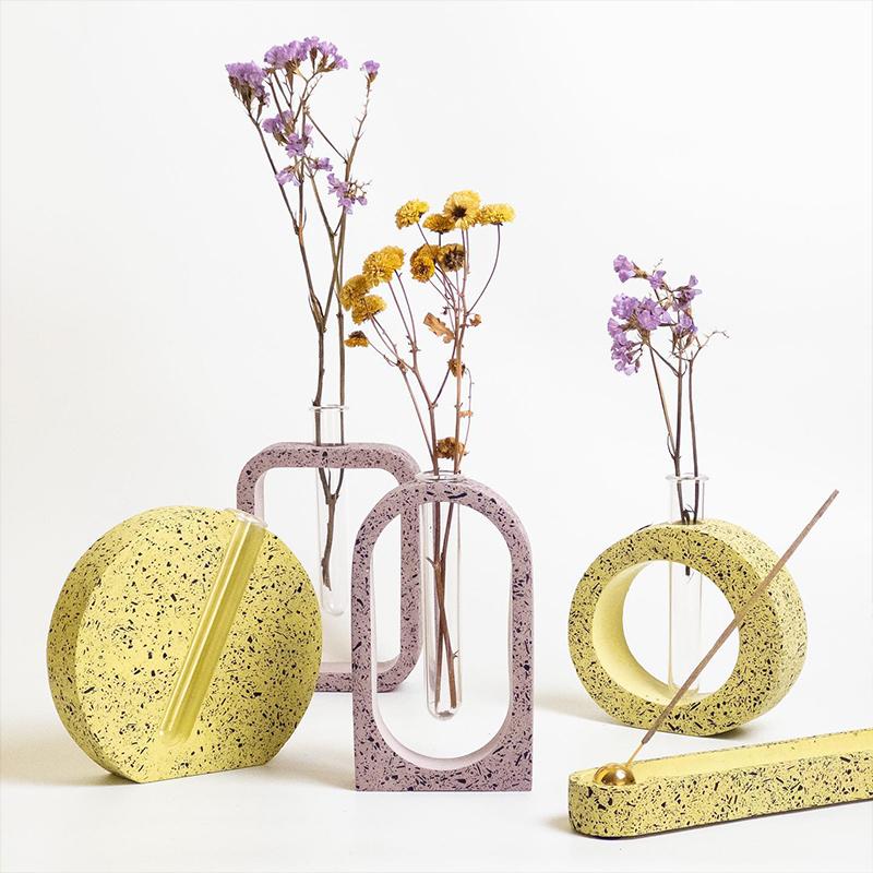 Arched Rectangular Round Hydroponic Gypsum Mould DIY Hydroponics Test Tube Vase Silicone Mold Plant Vase Cement Resin Mold Decor