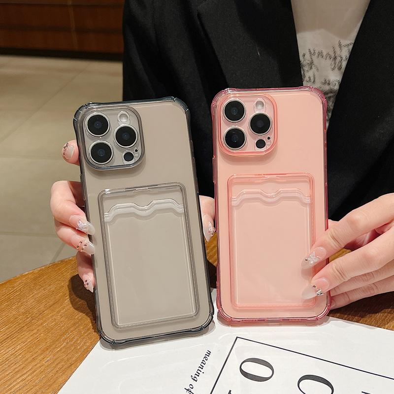 Clear Transparent Card Slot Holder Phone Case iPhone 16 Pro 15 14