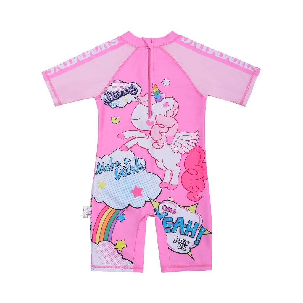 2025 Kleinkind Mädchen Einhorn Schnelltrocknender Einteiliger Badeanzug