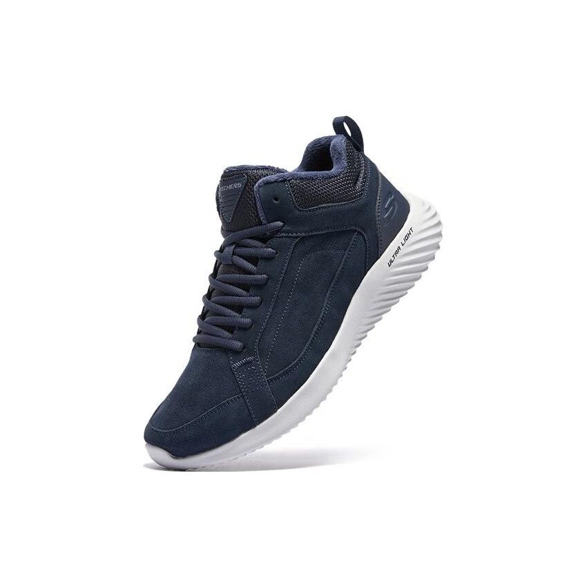Skechers Ultra Flex 2.0 Men Blue Mid Top Casual Shoes Faux Leather Comfort Breathable 232411-NVY