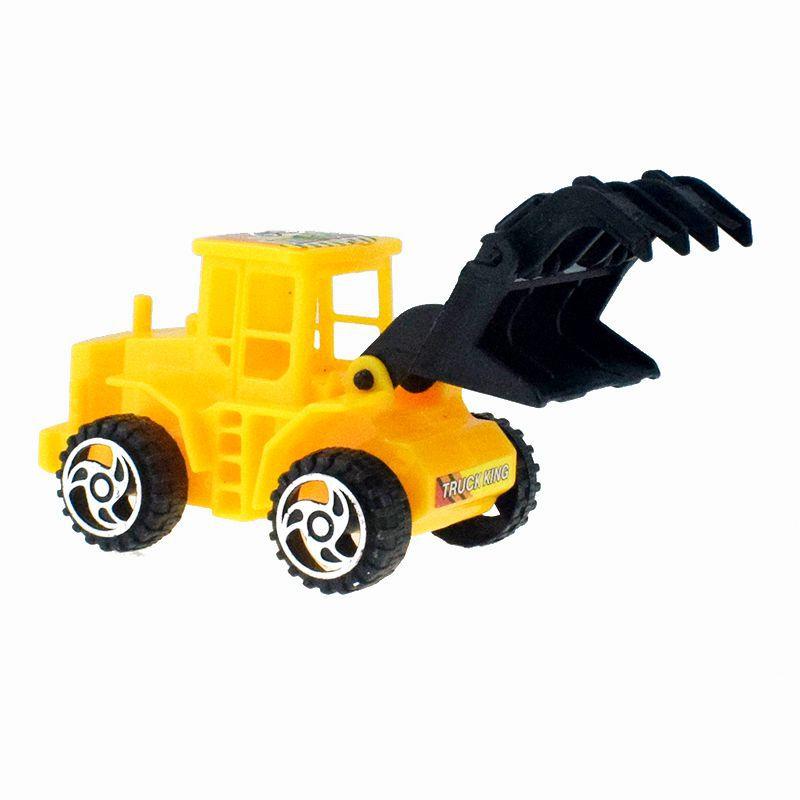 6pcs Plastic Yellow Mini Construction Vehicle Toys Puzzle Truck Model Toy Cake Decorations Children's Birthday Party Decorations