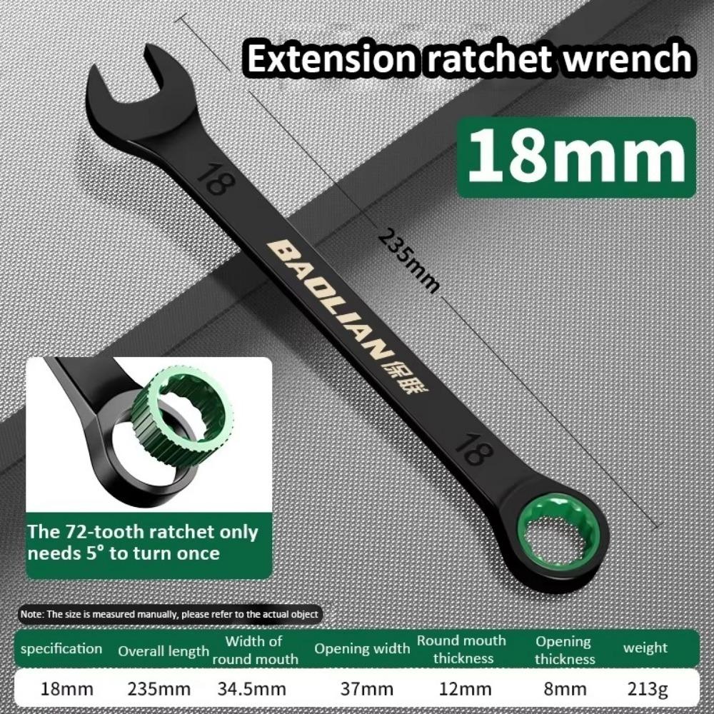 Portable 6-19MM Combination Wrench Open-end Dual-purpose Ratchet Spanner Manual Spanners Car Repair Tool