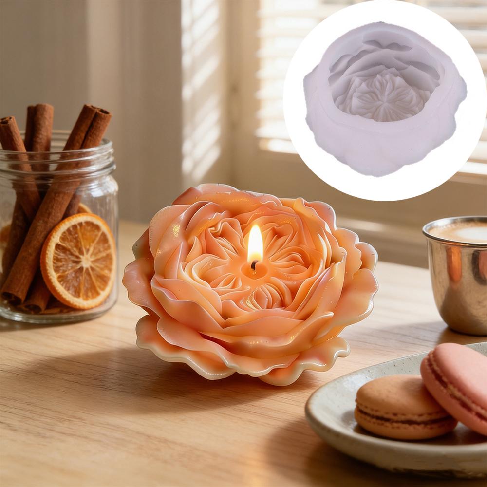 Rose Silicone Candle Soap Mold DIY 3D Rose Aromatherapy Gypsum Resin Crafts Cement Mould Valentine's Day Gift