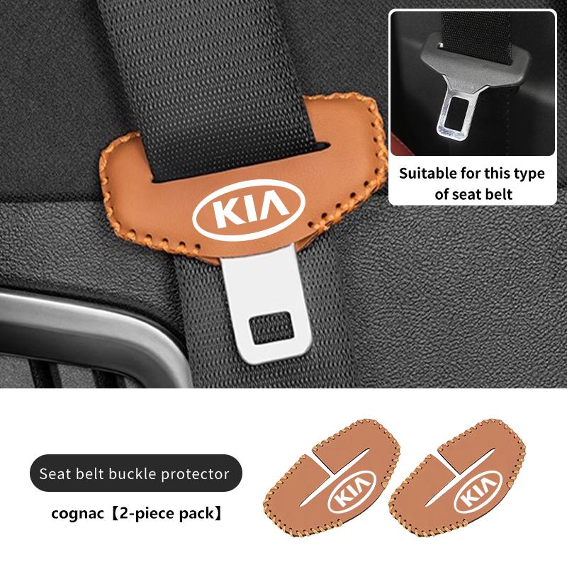 Leather Car Seatbelt Buckle Cover Auto Interior Accessories For KIA K5 K2 Rio Optima Sportage Venga Sorento Stonic Forte Jlsz20