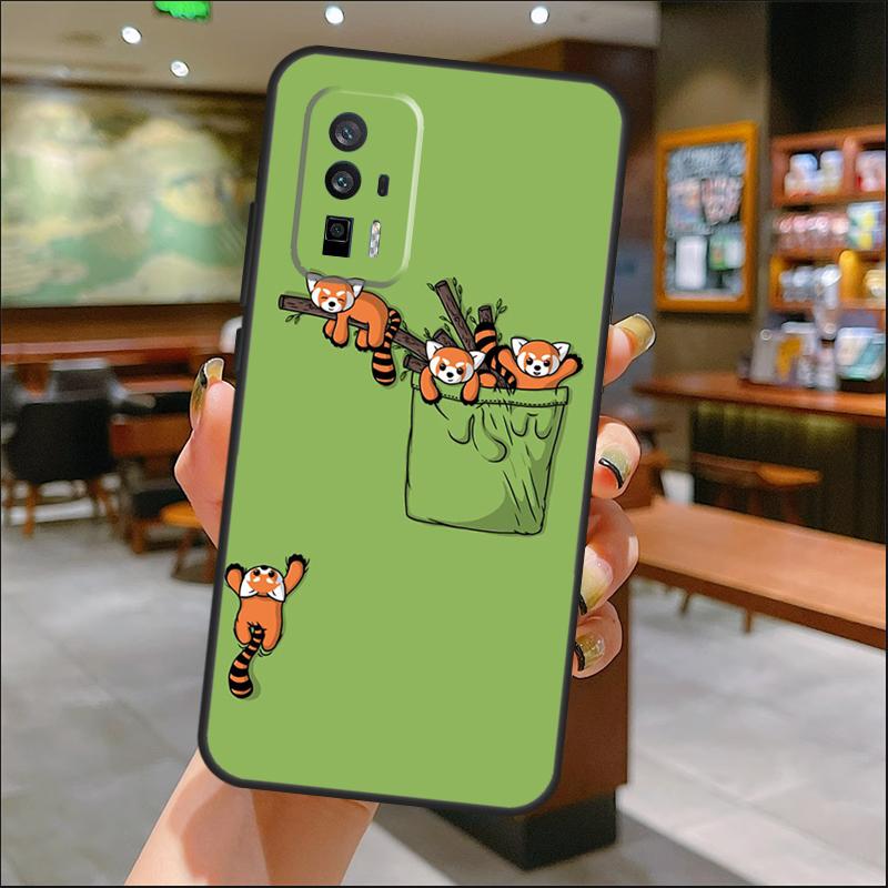 Red Panda Case For Xiaomi 15 14 13 Ultra 11T 12T 13T 14T Pro POCO X7 Pro X3 X5 X6 M6 F5 F6 Pro Cover