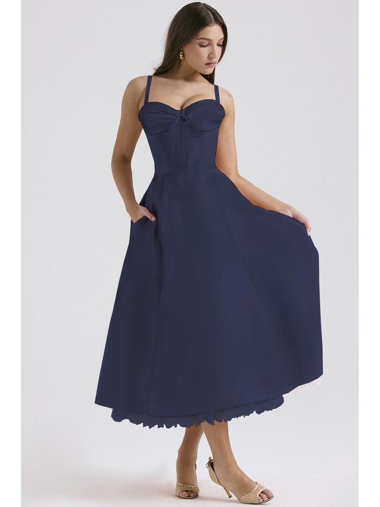 European & American Floral French Style Summer Camisole Dress – Gentle, Slimming Long Floral Dress