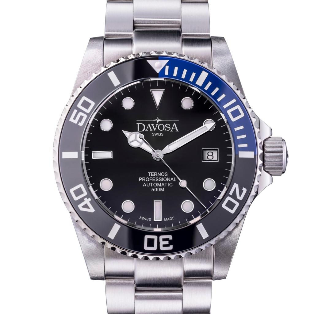 Davosa Ternos Professional Automatic Water Resistant to 50 Silver 161.559.45 Men's Watch, ATM,
