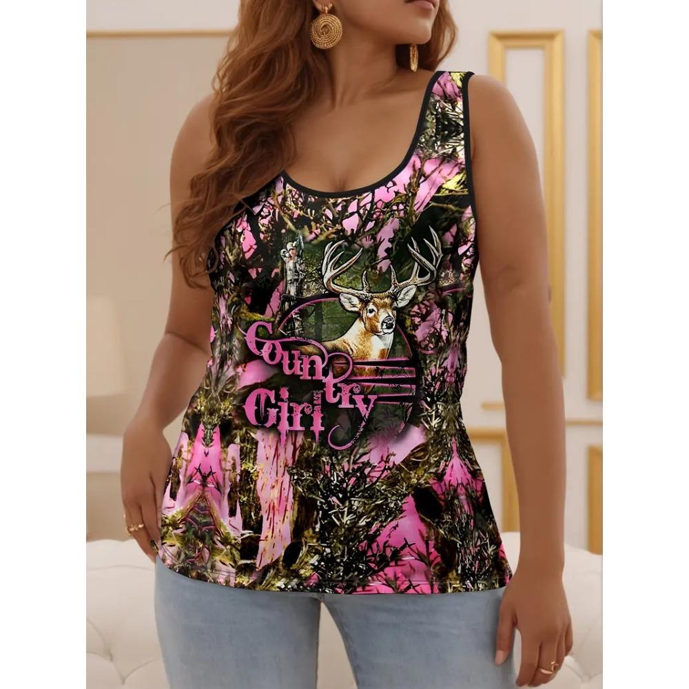 Summer New Casual Versatile Fashion Colorful Animal Patterns Large Size Vest Comfortable Women's Loose Breathable Sleeveless Vest