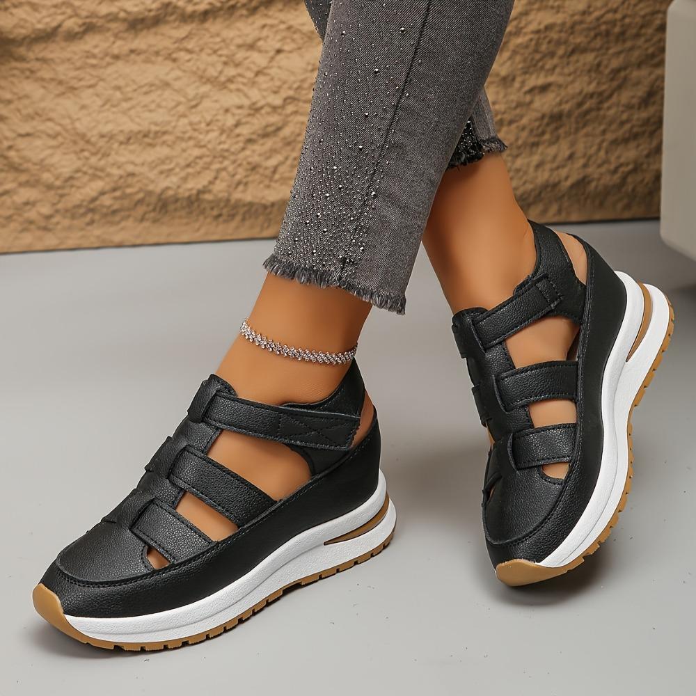 Women's Fashion Sandals, Solid Color, Round Head, Platform Shoes, Casual Sports Shoes, EVA Insoles