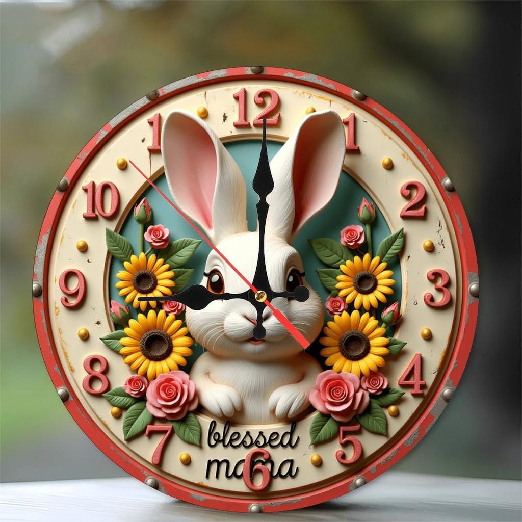 25x25cm Wood Wall Clock Designed for Indoor Use Only