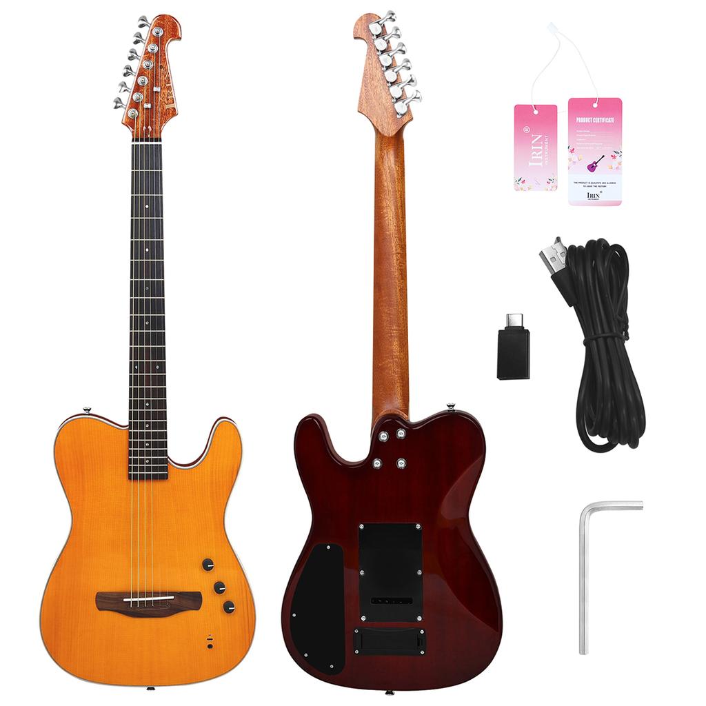 IRIN 39 Inch Folk Electric Guitar 22 Fret 6 Strings Smart Bluetooth Full Single Board Silent Electric Acoustic Wood Guitarra