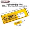 LINNUNU Car Stickers Electric Tailgate Warning Sticker Trunk Open Close Diamond Reflective Sticker Auto Interior Accessories
