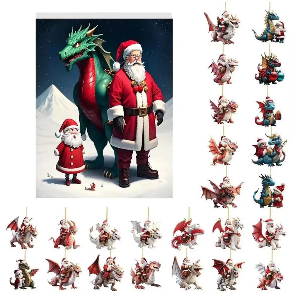 2024 New Christmas Advent Calendar Xmas Countdown Calendars,24 Day of Surprise Dinosaur Figurine Decor Christmas Collectible Set