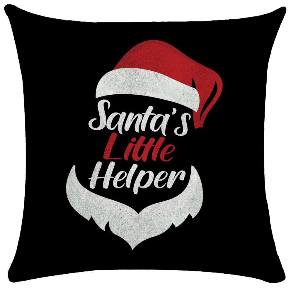 

Черная тема, Рождественская наволочка, забавная рождественская шляпа Санта-Клауса, наволочка, праздничные украшения для вечеринки 40x40cm