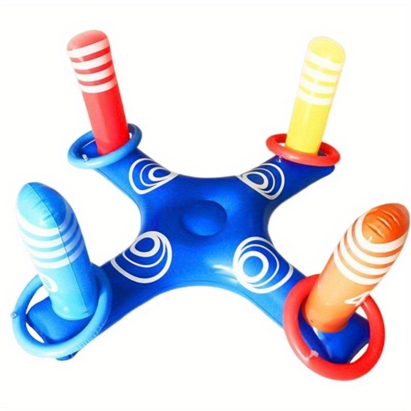 1 Set of Inflatable Lifting Ring Throwing Game with Pump-colorful Water Toys for Swimming Pool,parties,and Outdoor Entertainment
