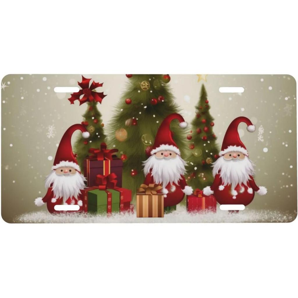 License Plates Sant Claus Metal Tin Signs for Wall Decoration Vintage Tags Metal Automotive Signs For Cafe Bar Club Garage Pu