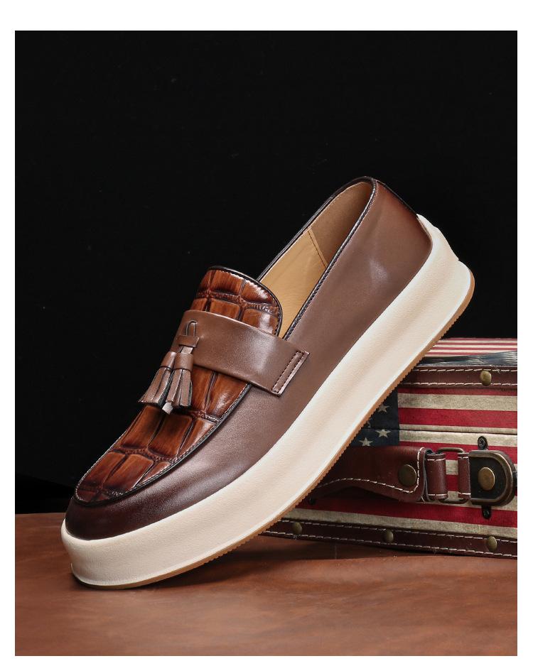 9615 Loafers Leather Shoes Men's Summer Youth British Style Lazy Loafers Casual Beanie Shoes