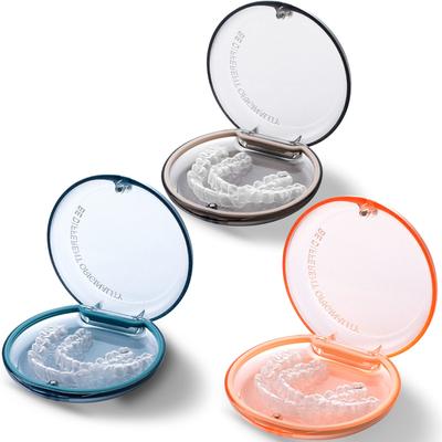 Retainer Case Odorless with Removable Seal Ring Large Teeth Night Guard Case Slim Aligner Case Holder for Teenage Adult