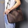Top Layer Crazy Horse Leather Retro Men's 13-inch Tablet Crossbody Bag
