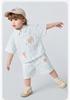 [Cowboy] Mini Balabala Boys' Set Lightweight Cotton Hemp Short Sleeve Shirt Pants Summer New 2026