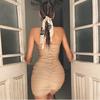Spring and Summer New European and American Women's Clothing Sexy Tube Top Nightclub Pleated Hip-wrapped Dress