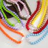 Dopamin-Farbe Imitation Perlen Anhänger Halsketten Runder Choker Halskette Neue Perlen Halskette Damen
