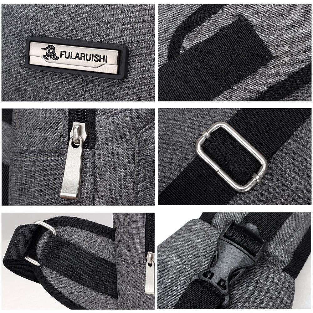 Versatile Crossbody Shoulder Bag For Men With External Usb Port And Front Pocket