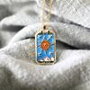 Colorful Enamel Tarot Card Necklace with Square Pendant On Copper Clavicle Chain