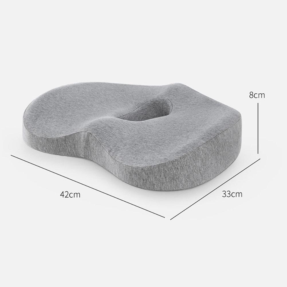 

Memory Foam Seat Cushion Designed for Office Desk Chair Car Wheelchair Ergonomic Hollow Core Reduces Hip Coccyx Pressure Long светло-серый