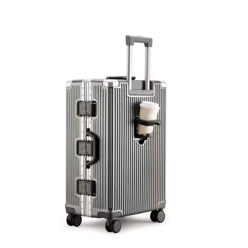 Lishen Aluminum Hardshell Luggage with Cup Holder