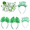 St. Patricks Day Hair Band Bow Tie Shamrock Green Irish Headband Girl Party Gift