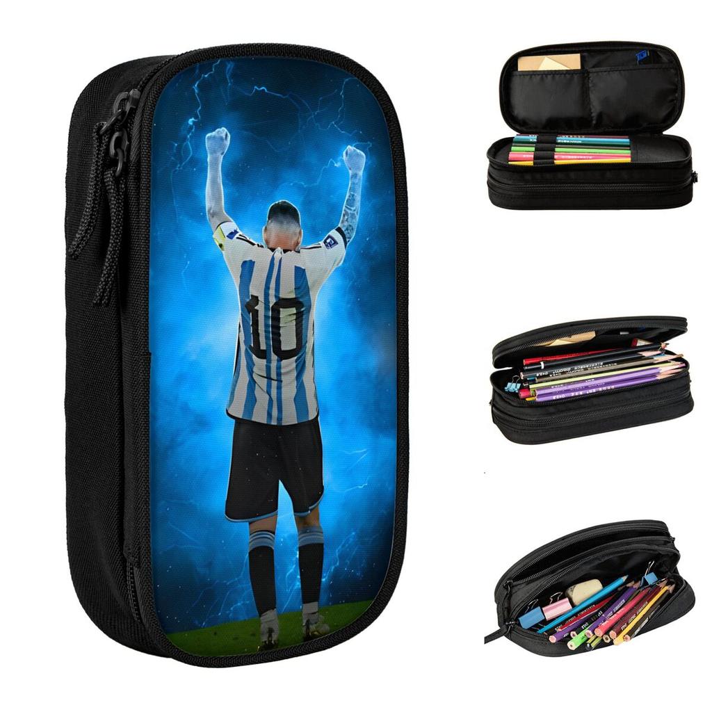World Soccer 10 Football Pencil Case Messied Pen Box Bag Girl Boy Large Storage Students School Cosmetic Pencilcases