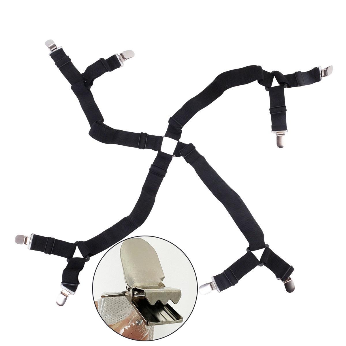 Регулируемые нескользящие фиксаторы для кровати и скатерти, 2 шт.