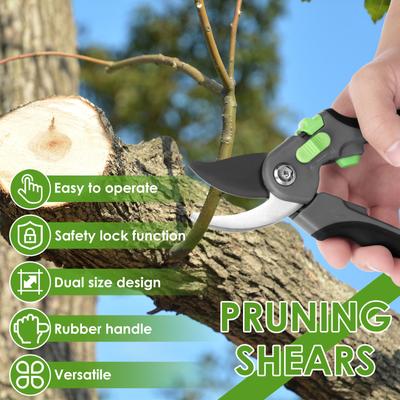 1/2 Pcs Pruning Shears Garden Shears Cuts 10000+ Times Staying Sharp with One-handed Unlocking & Adjustable Handle for Men Women