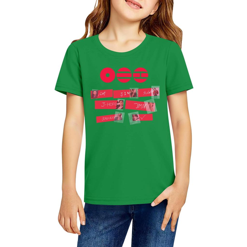 Modische Rundhals-Kurzarm-Arbeitskleidung bedruckte Oberteile für Kinder-Sommeroberteile