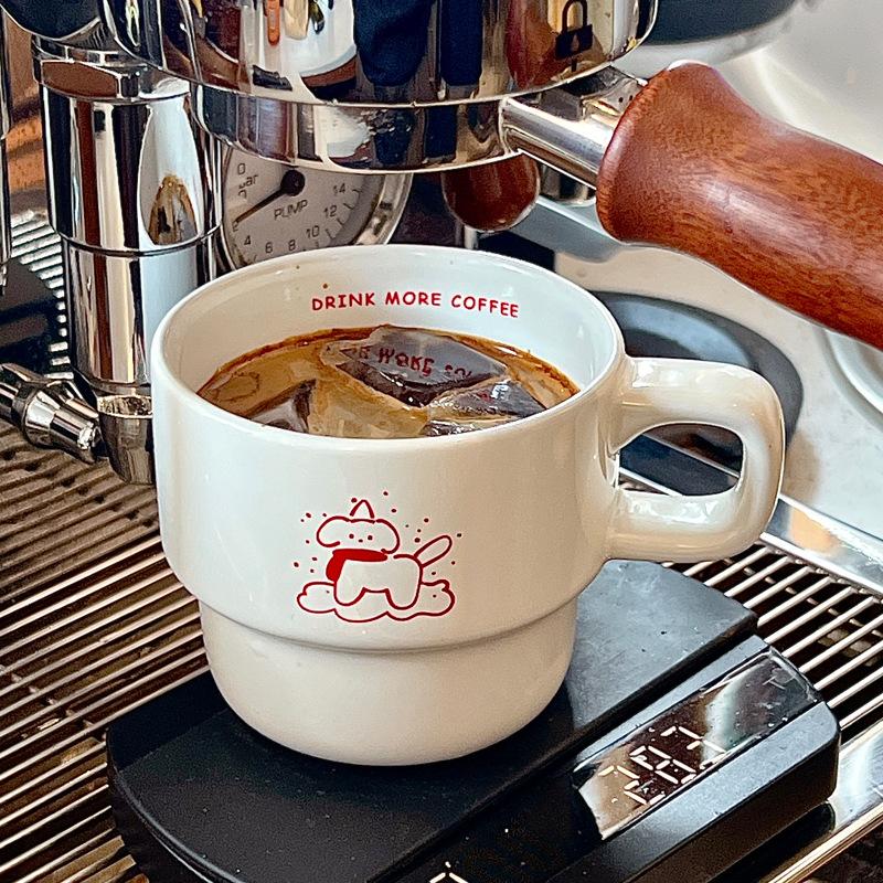 Cute Puppy Ceramic Cup Breakfast Milk Cup Couple Coffee Cup Gift Water Cup 270ml