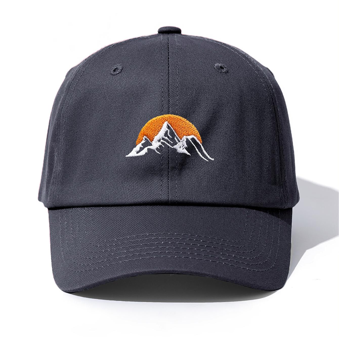 

1pc SunRise Embroidery Baseball Cap for Adults,Minimalist Retro Style Casual Soft Adjustable Dad Hat,Perfect As Gift серый
