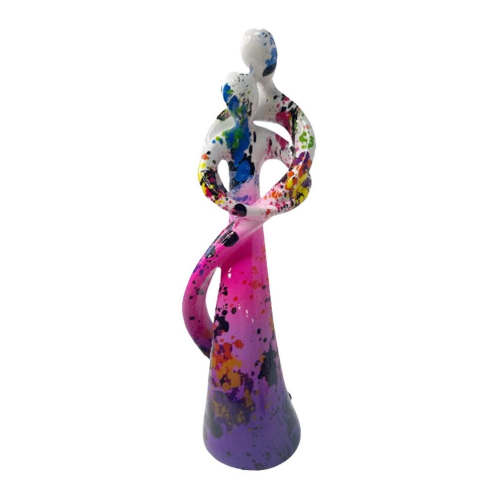 Hugging Couple Figurine Valentine's Day Gift Artwork Abstract Lover Statue for Shelf Living Room Cabinet Bedroom Romantic Gift