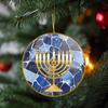 2Pack Hanukkah Ornaments, Star of David and Menorah Acrylic Hanging Ornament for Hanukkah Tree Decoration Rosh Hashanah Shana Tova Party Decor,Dk.
