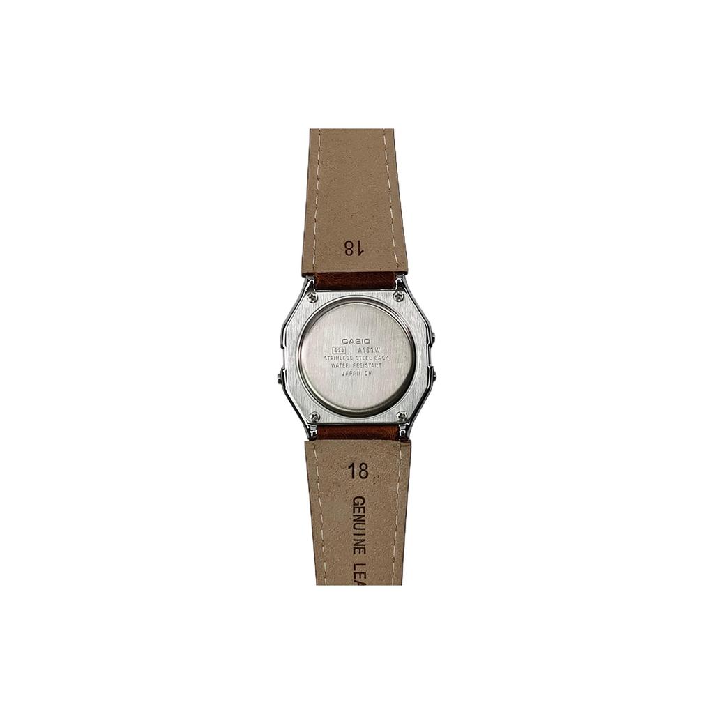 CASIO Custom Collection Quartz Movement Genuine Leather Strap Watch Men's Watches Black Dial A159WA-N1D(Watch5--)