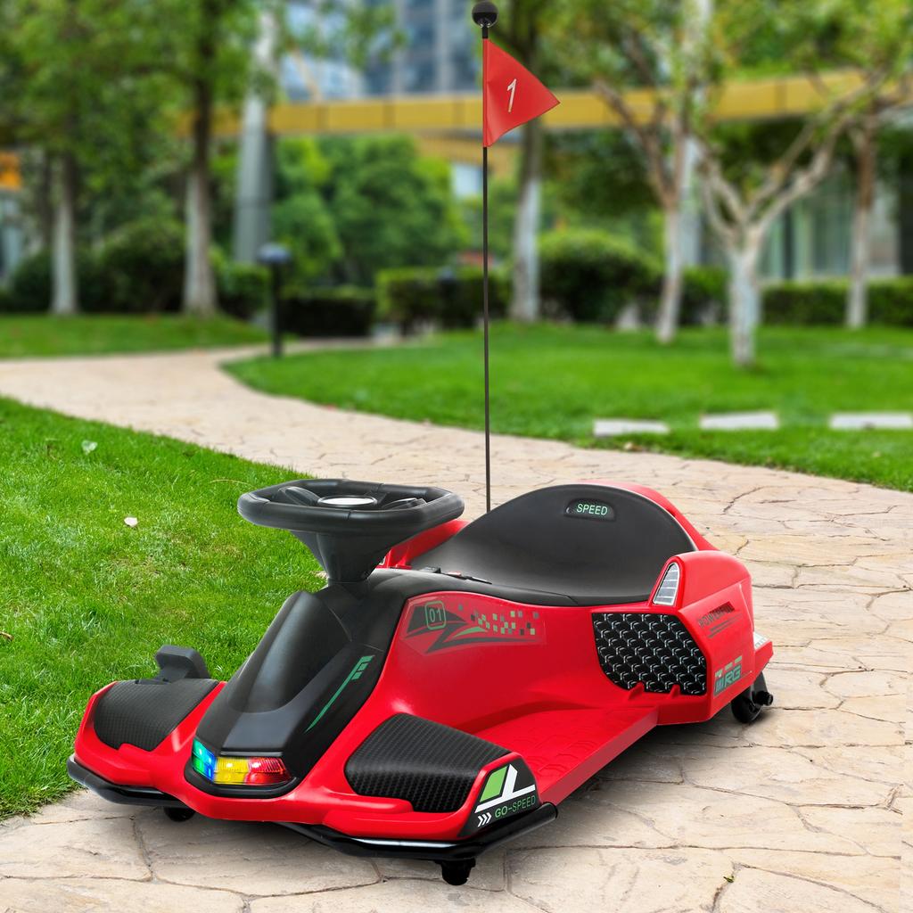 Go-Kart Elettrico per Bambini, 12V, Modalità Drift, Età 8-12 Anni, Rosso
